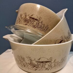 Pyrex Vintage Forrest Fancies Pattern set